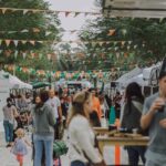 Veranstaltung draußen mit Zelten